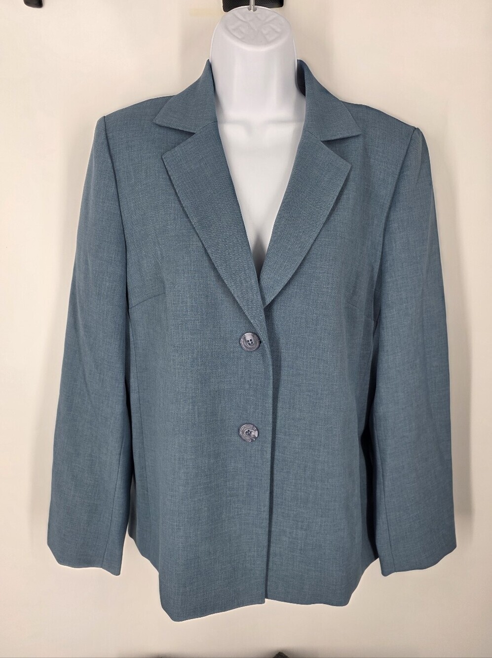 Alfred Dunner Blue Gray Blazer Jacket Size 8 Lined Workwear